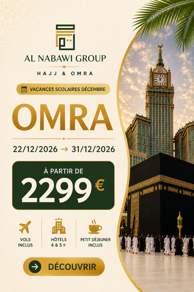 flyer omra 22 décembre au 31 décembre 2026
