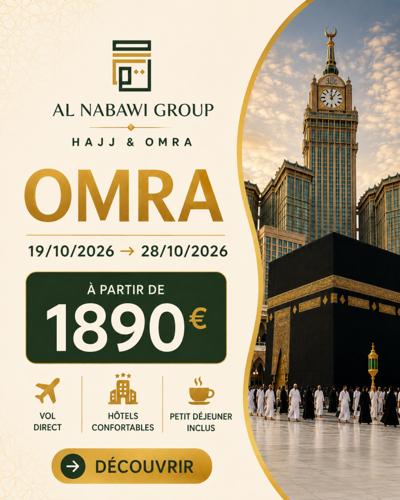 Omra du 19.10.26 au 28.10.26